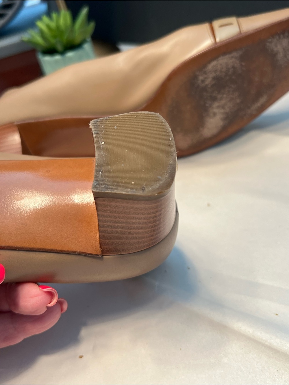 Salvatore Ferragamo Vintage Beige Leather Buckle Pumps - Picture 7 of 12